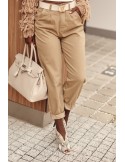 Loose fit cappuccino denim trousers 6862 - Online store - Boutique